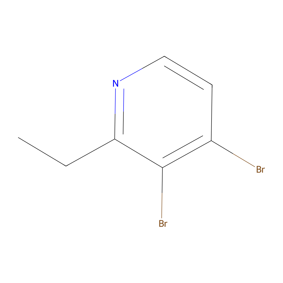 3,4-Dibromo-2-ethylpyridine molecular structure, CAS 1381944-02-0