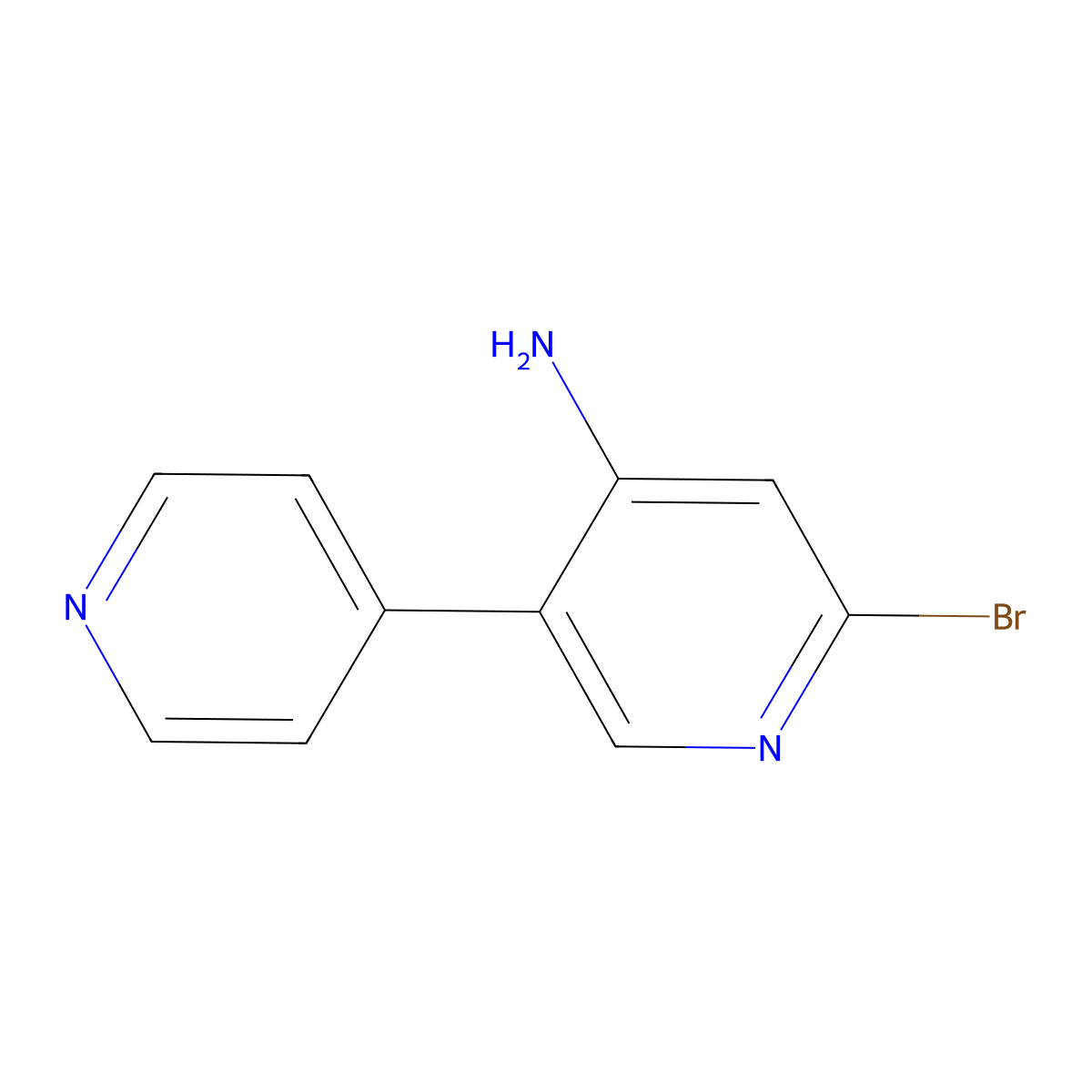 2-Bromo-4-amino-5-(4-pyridyl)pyridine molecular structure, CAS 1381944-06-4