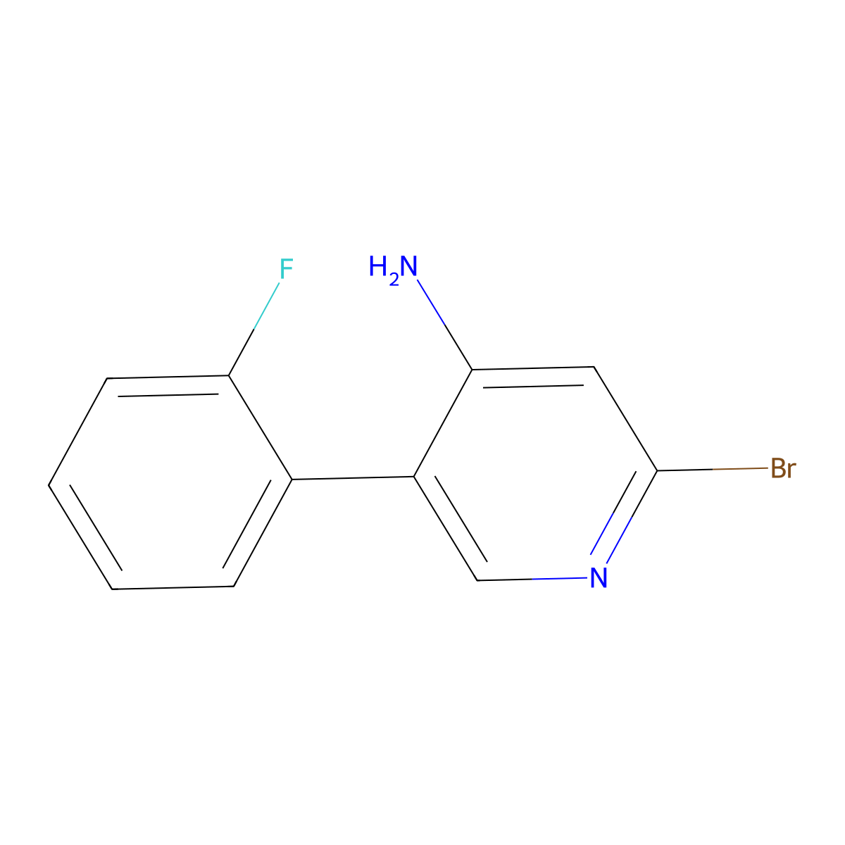 2-Bromo-4-amino-5-(2-fluorophenyl)pyridine molecular structure, CAS 1381944-10-0