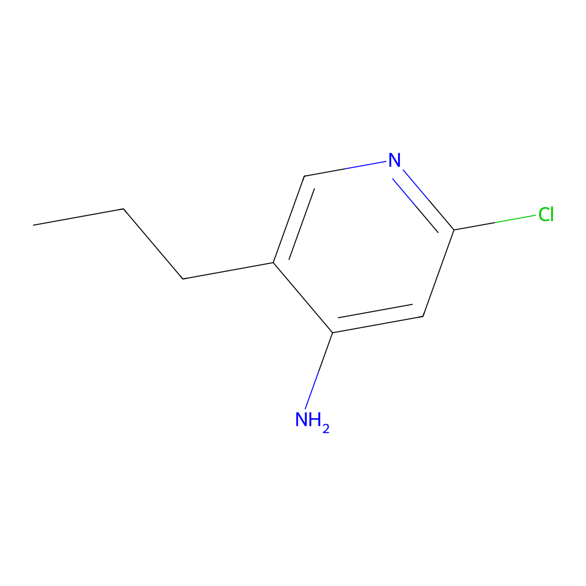 2-Chloro-4-amino-5-(n-propyl)pyridine molecular structure, CAS 1381944-11-1