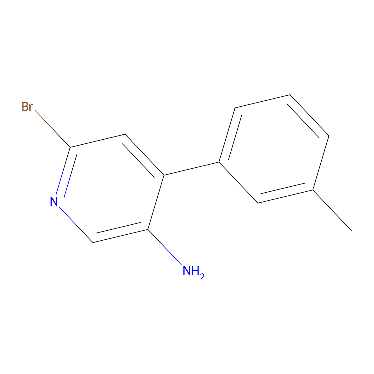 2-Bromo-5-amino-4-(3-totyl)pyridine molecular structure, CAS 1381944-15-5