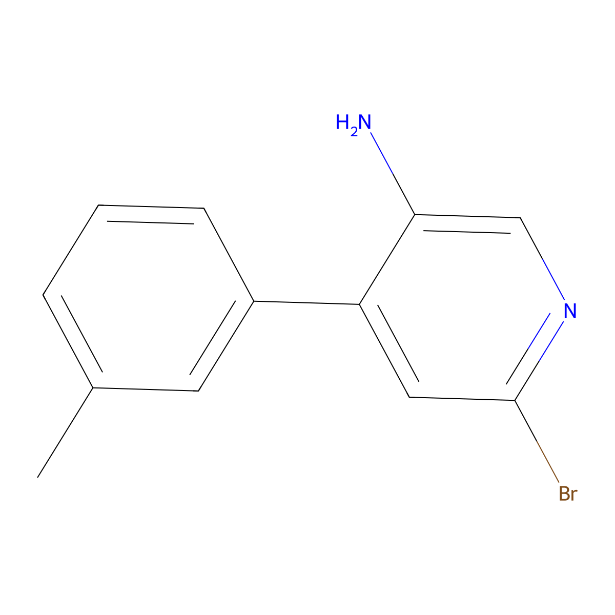 2-Bromo-5-amino-4-(3-totyl)pyridine molecular structure, CAS 1381944-15-5