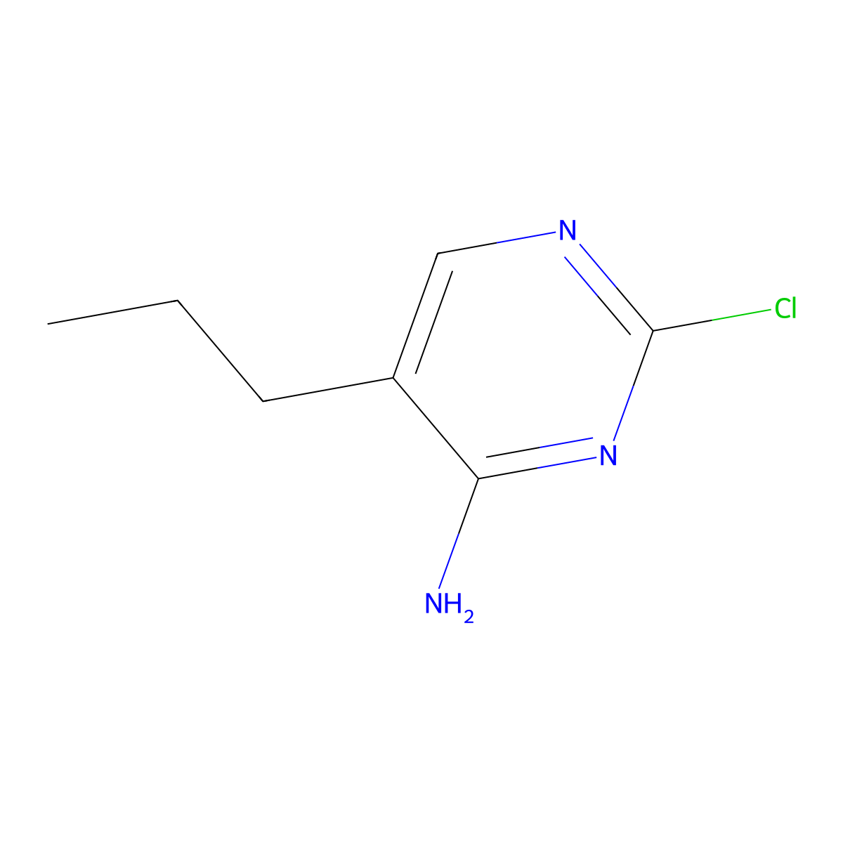 2-Chloro-4-amino-5-(n-propyl)pyrimidine molecular structure, CAS 1381944-17-7