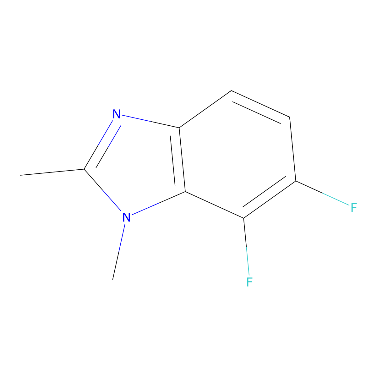 6,7-Difluoro-1,2-dimethyl-1,3-benzodiazole molecular structure, CAS 1381944-19-9