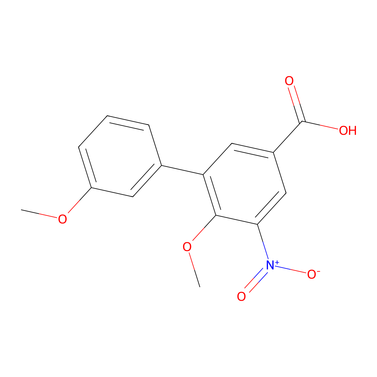 4-Methoxy-3-(3-methoxyphenyl)-5-nitrobenzoic acid molecular structure, CAS 1381944-20-2