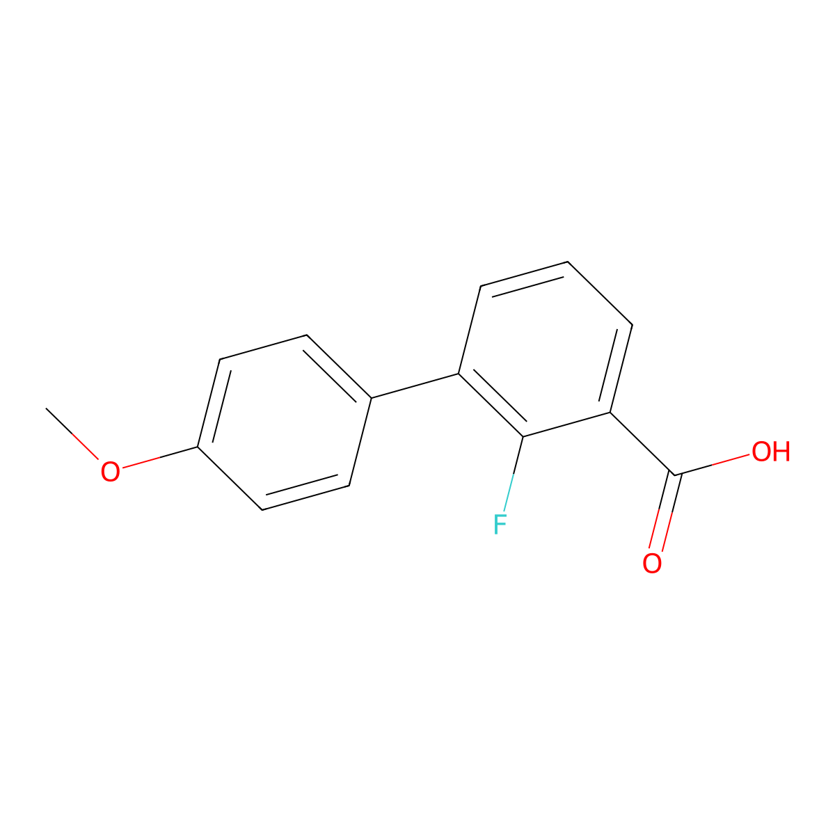 2-Fluoro-3-(4-methoxyphenyl)benzoic acid molecular structure, CAS 1381944-28-0