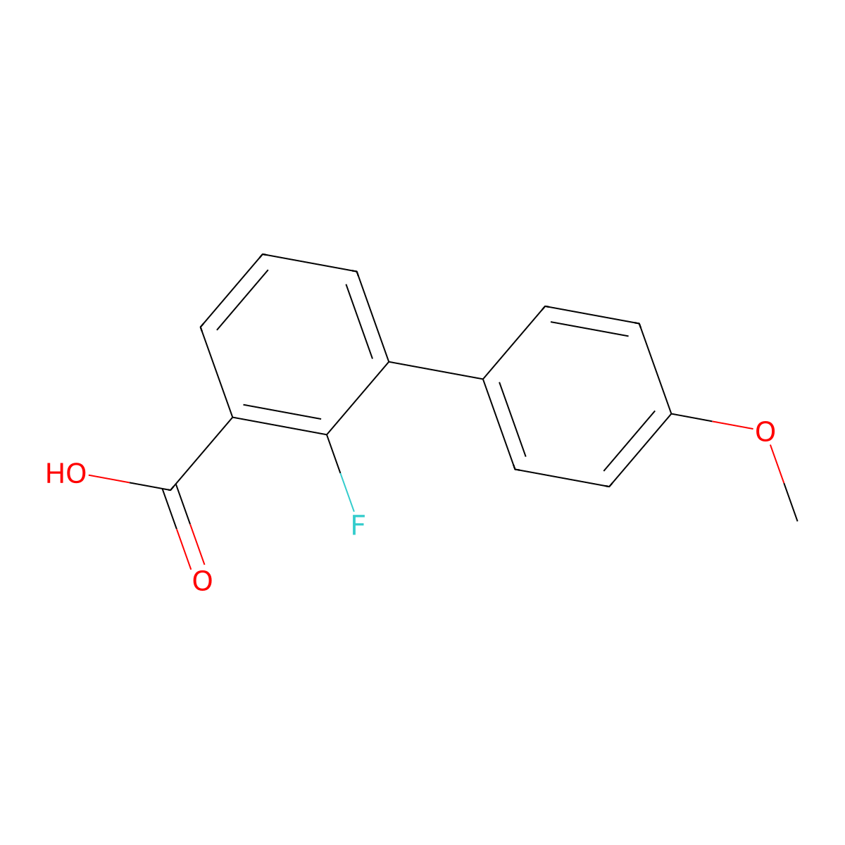 2-Fluoro-3-(4-methoxyphenyl)benzoic acid molecular structure, CAS 1381944-28-0