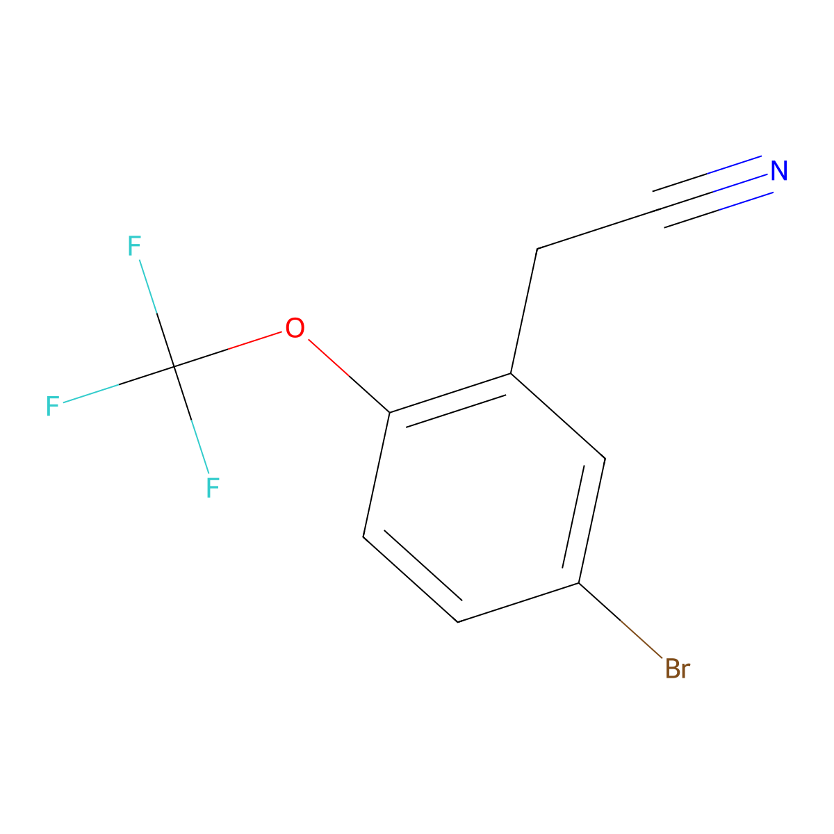 2-[5-Bromo-2-(trifluoromethoxy)phenyl]acetonitrile molecular structure, CAS 1381944-30-4