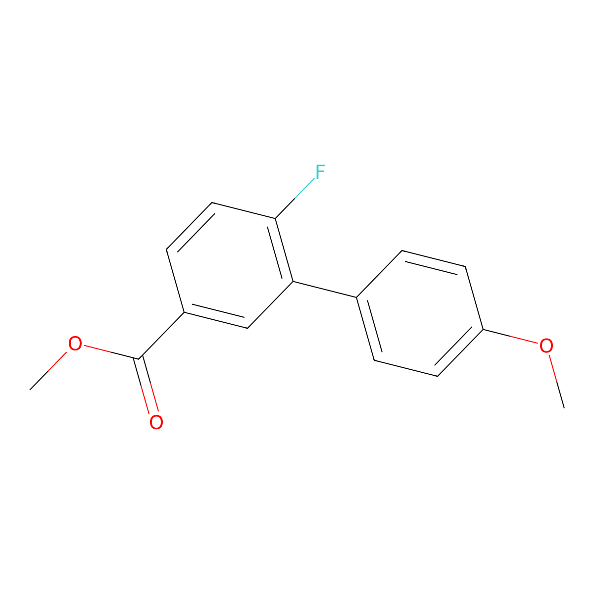 Methyl 4-fluoro-3-(4-methoxyphenyl)benzoate molecular structure, CAS 1381944-35-9