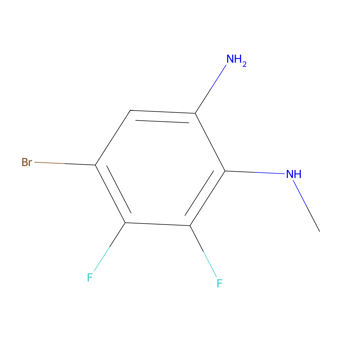 4-Bromo-5,6-difluoro-1-N-methylbenzene-1,2-diamine molecular structure, CAS 1381944-38-2
