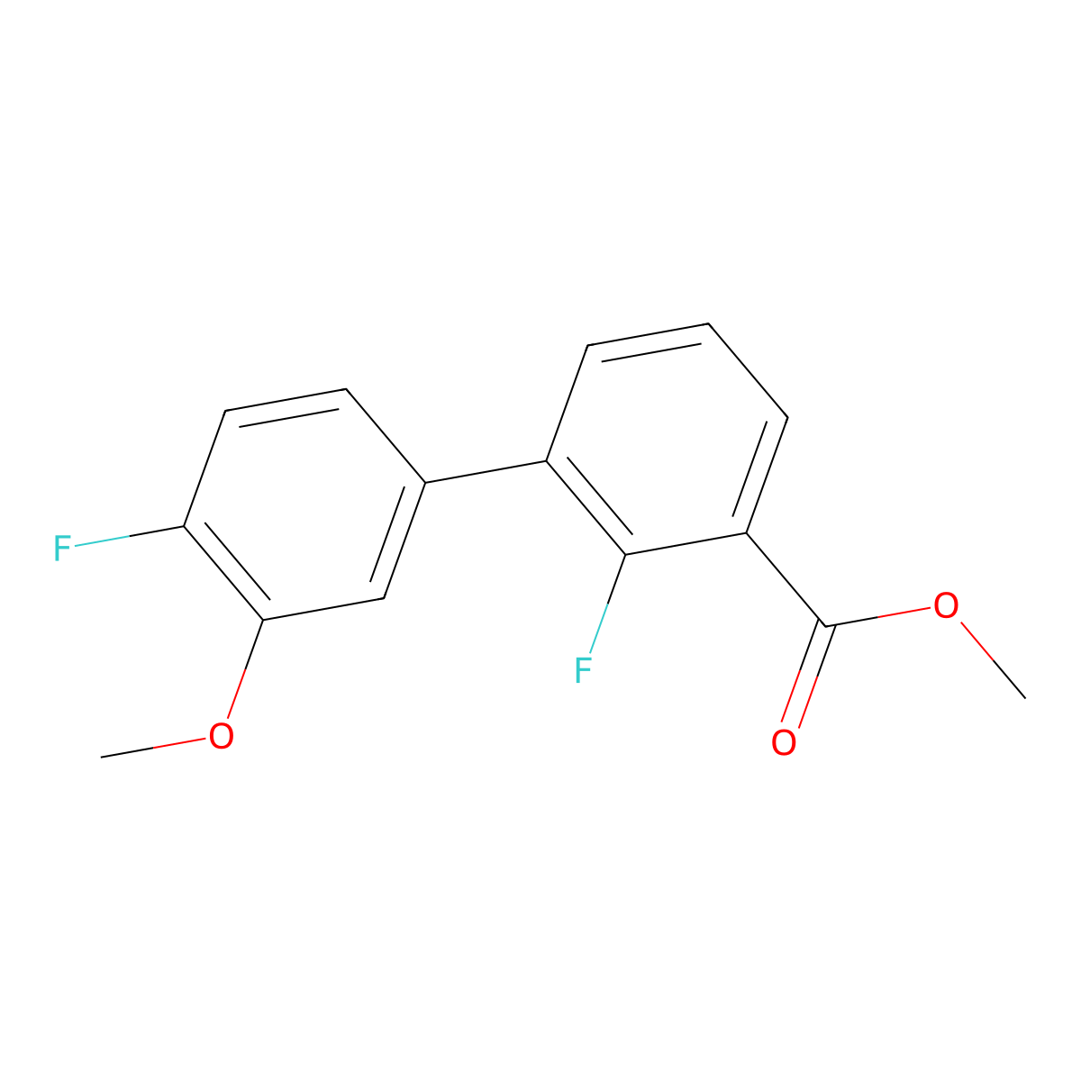 Methyl 2-fluoro-3-(4-fluoro-3-methoxyphenyl)benzoate molecular structure, CAS 1381944-46-2