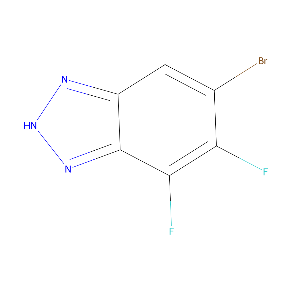 6-Bromo-4,5-difluoro-3H-1,2,3-benzotriazole molecular structure, CAS 1381944-47-3