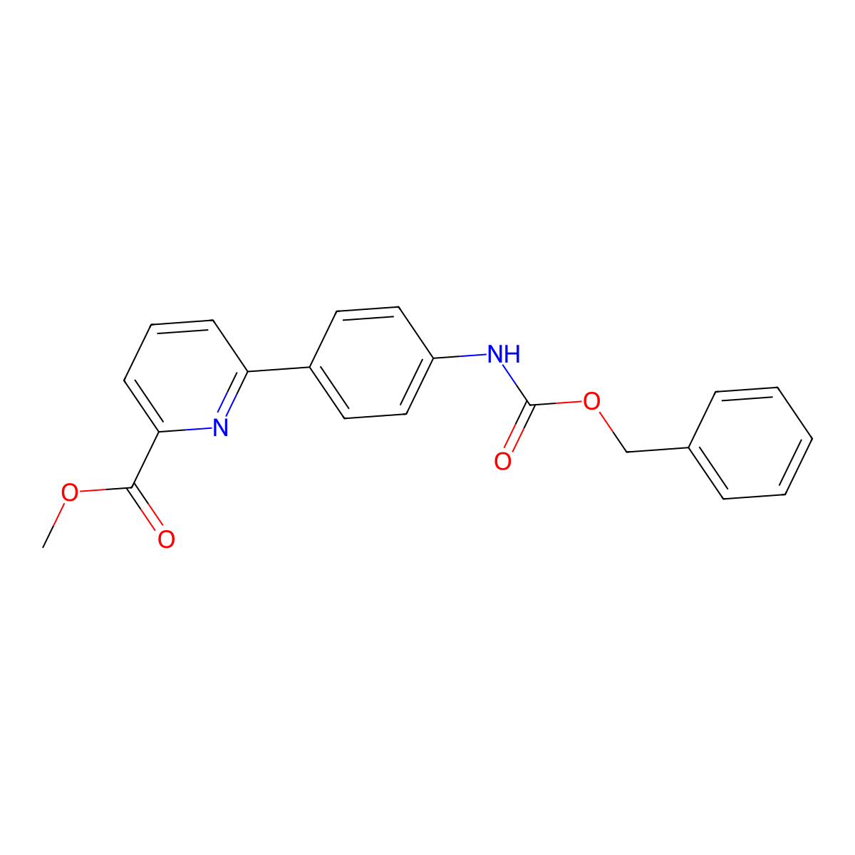 Methyl 6-(4-(((benzyloxy)carbonyl)amino)phenyl)picolinate molecular structure, CAS 1381944-48-4