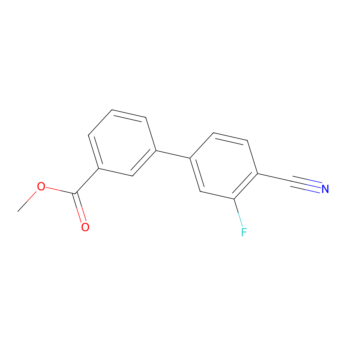 Methyl 3-(4-cyano-3-fluorophenyl)benzoate molecular structure, CAS 1381944-52-0