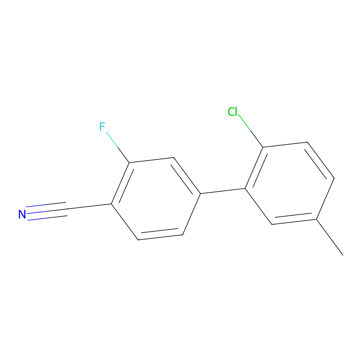 4-(2-Chloro-5-methylphenyl)-2-fluorobenzonitrile molecular structure, CAS 1381944-54-2
