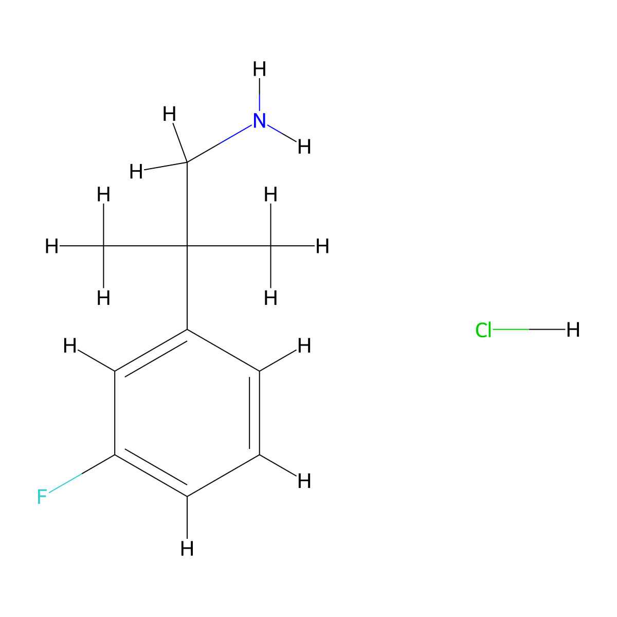 2-(3-Fluorophenyl)-2-methylpropan-1-amine hydrochloride molecular structure, CAS 1381944-57-5