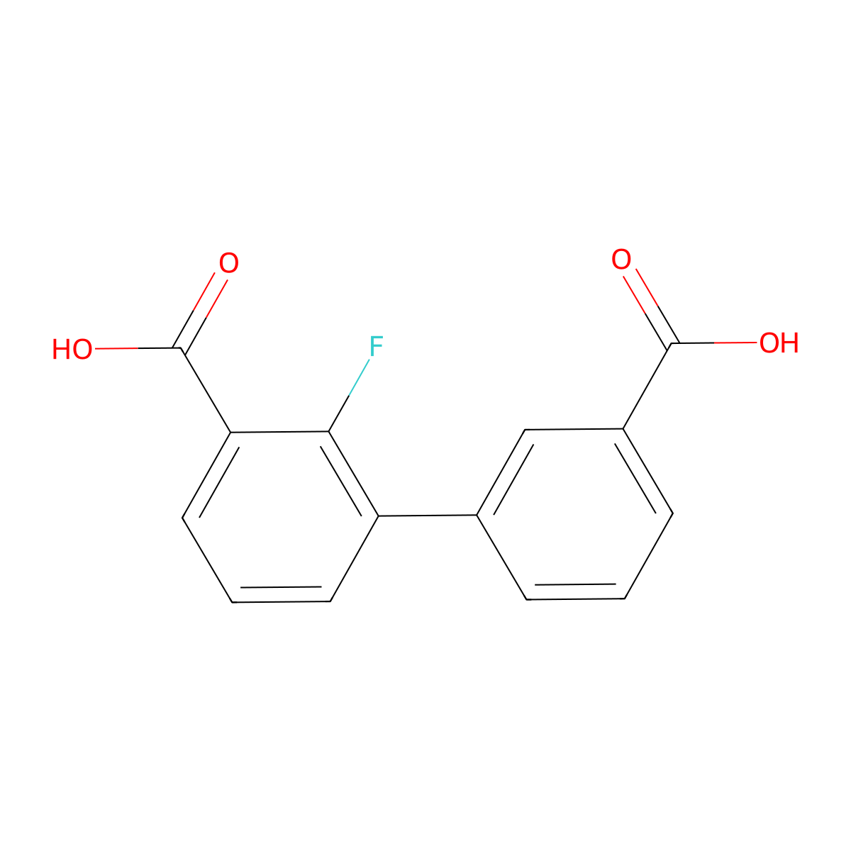 3-(3-Carboxyphenyl)-2-fluorobenzoic acid molecular structure, CAS 1381944-58-6