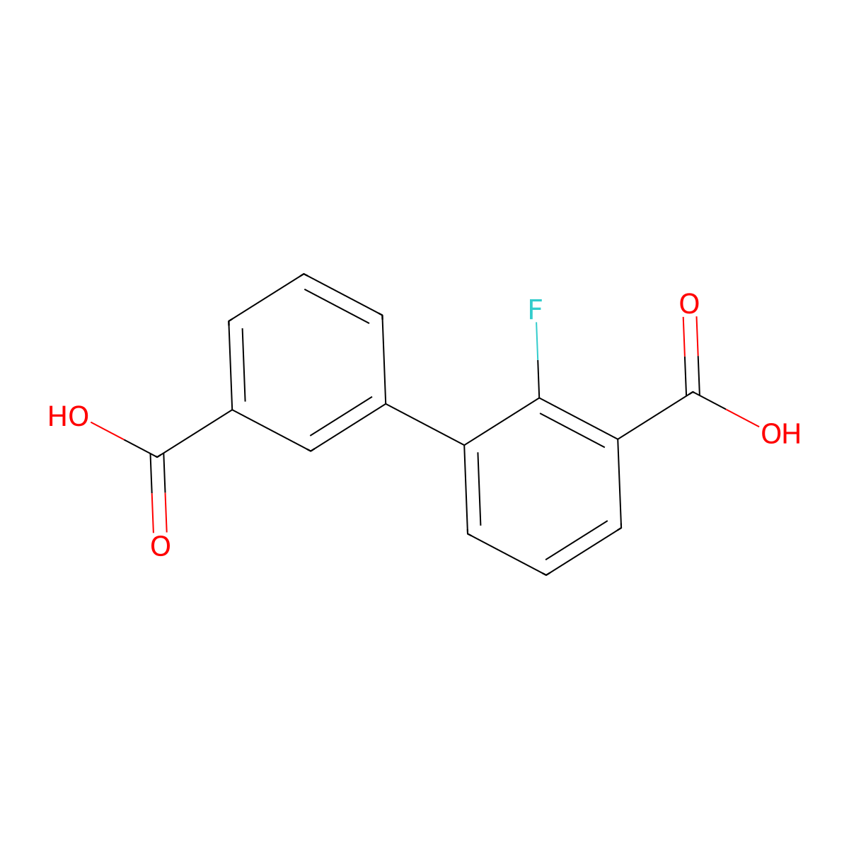 3-(3-Carboxyphenyl)-2-fluorobenzoic acid molecular structure, CAS 1381944-58-6
