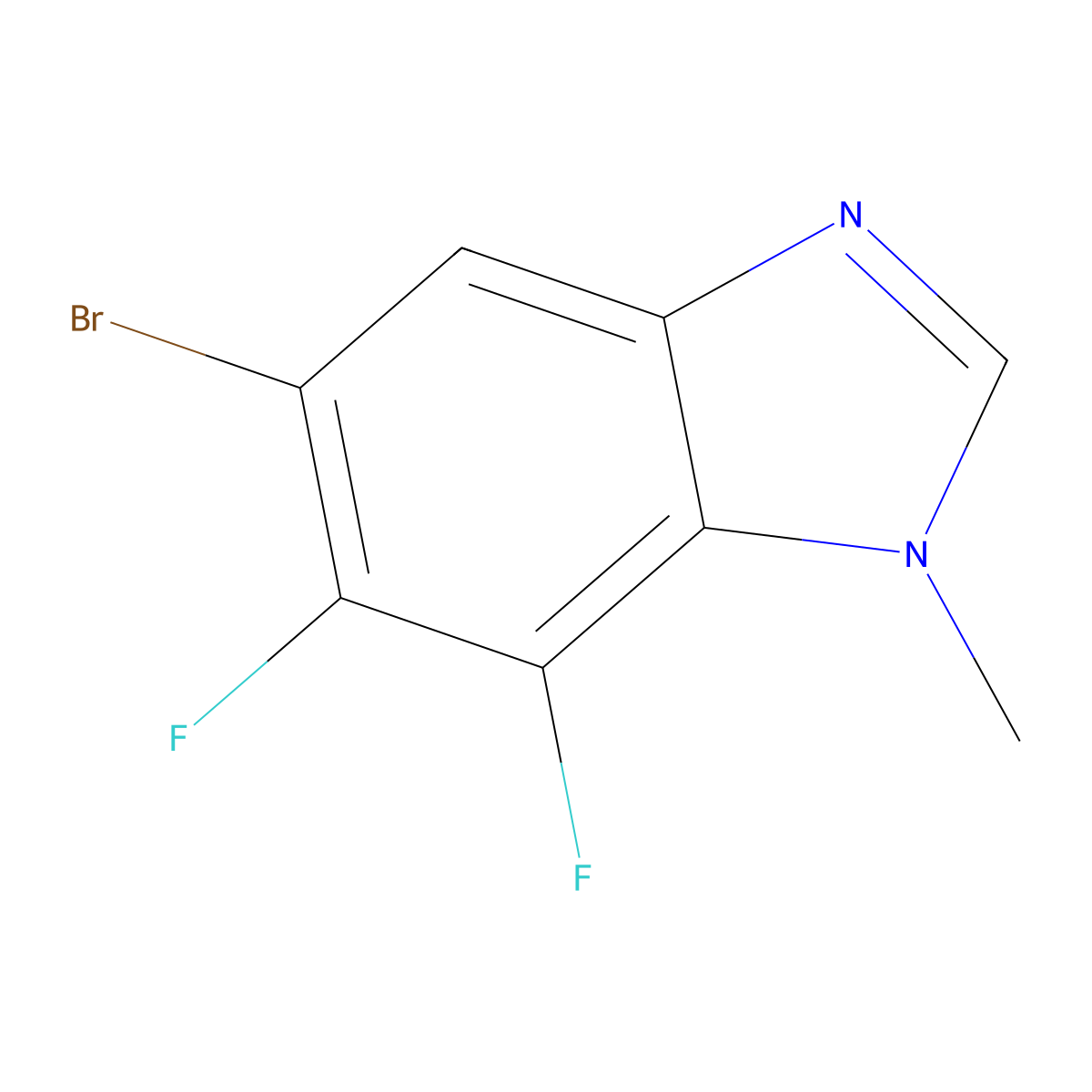 5-Bromo-6,7-difluoro-1-methyl-1,3-benzodiazole molecular structure, CAS 1381944-60-0