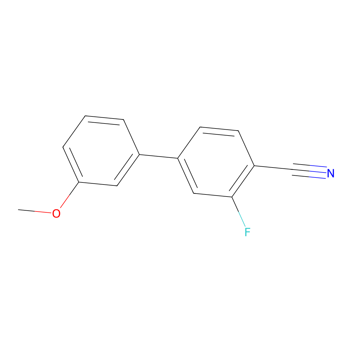 2-Fluoro-4-(3-methoxyphenyl)benzonitrile molecular structure, CAS 1381944-62-2