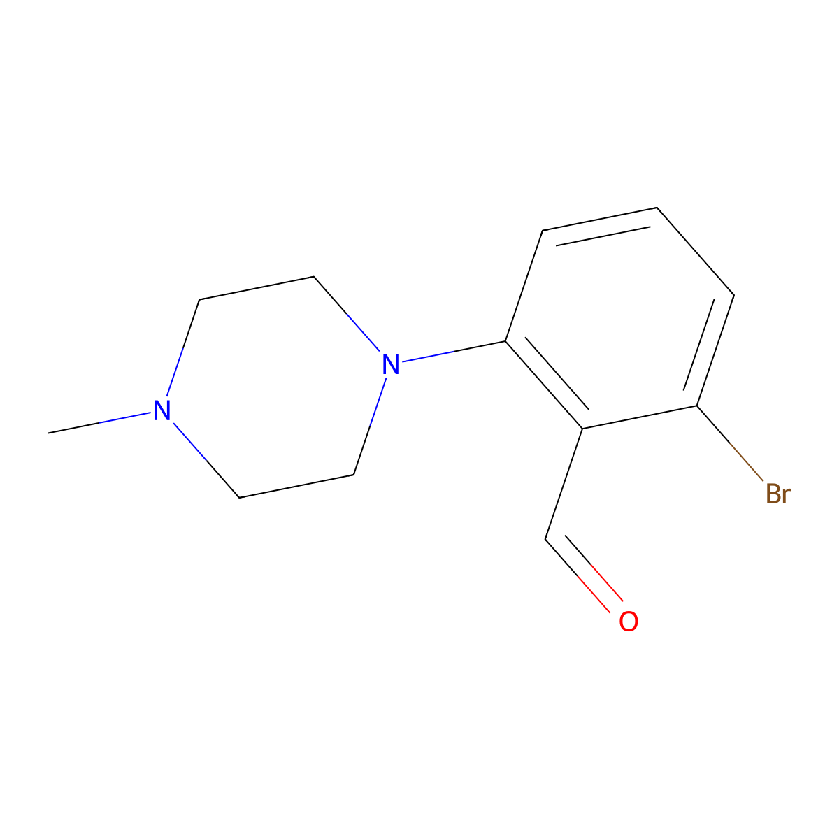 2-Bromo-6-(4-methylpiperazino)benzaldehyde molecular structure, CAS 1381944-64-4