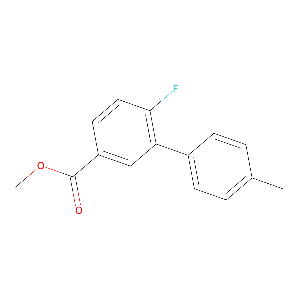 Methyl 4-fluoro-3-(4-methylphenyl)benzoate molecular structure, CAS 1381944-67-7