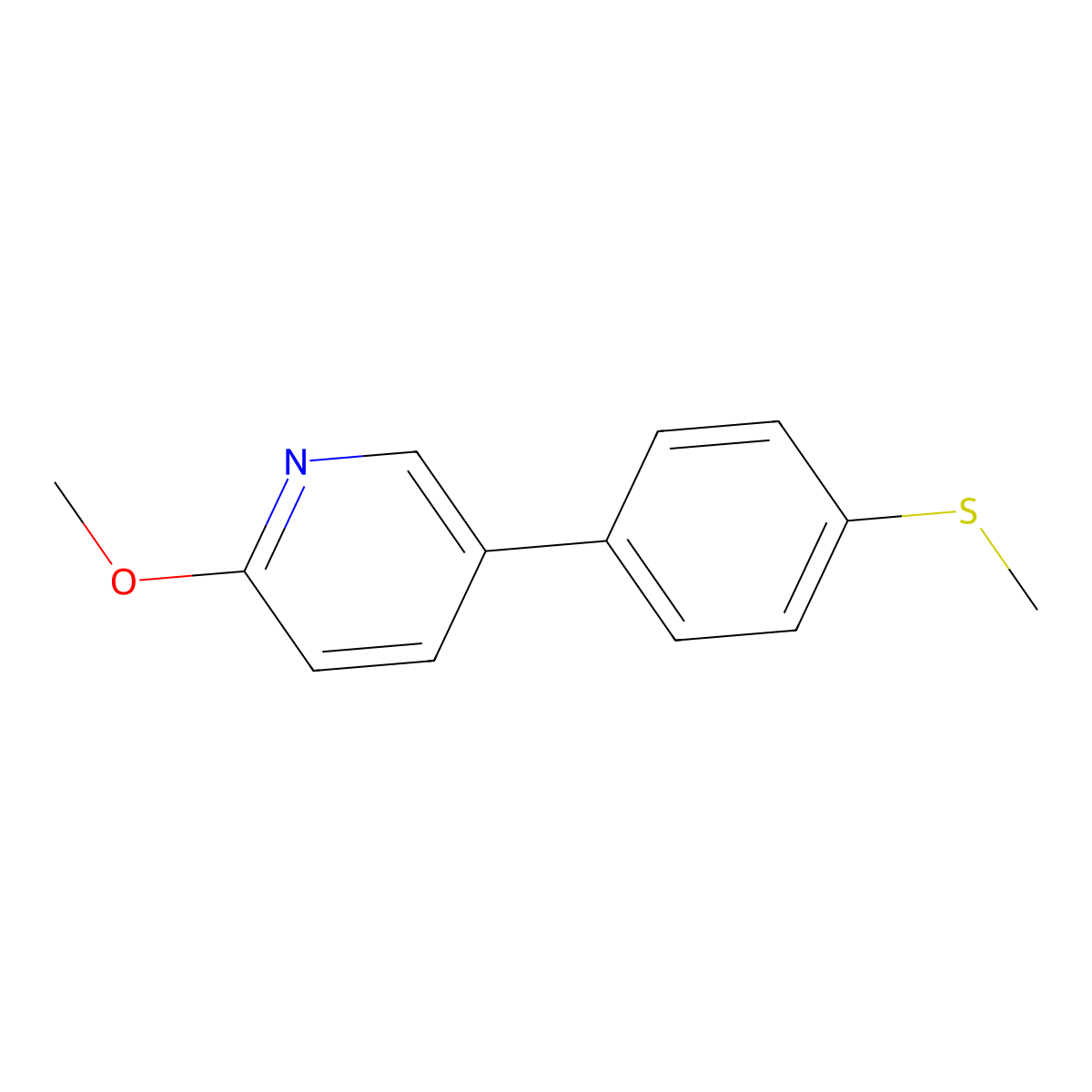 2-Methoxy-5-[4-(methylsulfanyl)phenyl]pyridine molecular structure, CAS 1381944-73-5