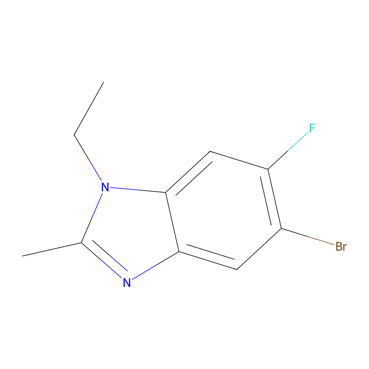 5-Bromo-1-ethyl-6-fluoro-2-methylbenzodiazole molecular structure, CAS 1381944-74-6