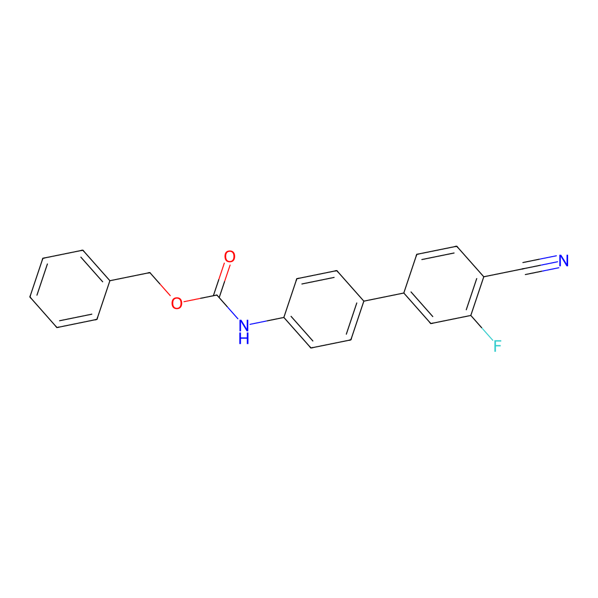 Benzyl N-[4-(4-cyano-3-fluorophenyl)phenyl]carbamate molecular structure, CAS 1381944-75-7