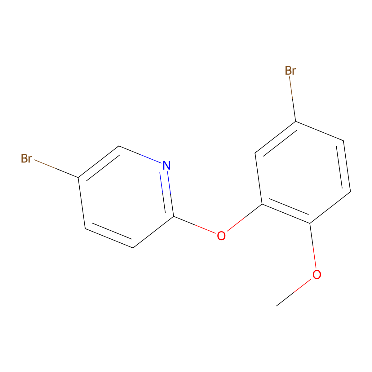 5-Bromo-2-(5-bromo-2-methoxyphenoxy)pyridine molecular structure, CAS 1381944-78-0