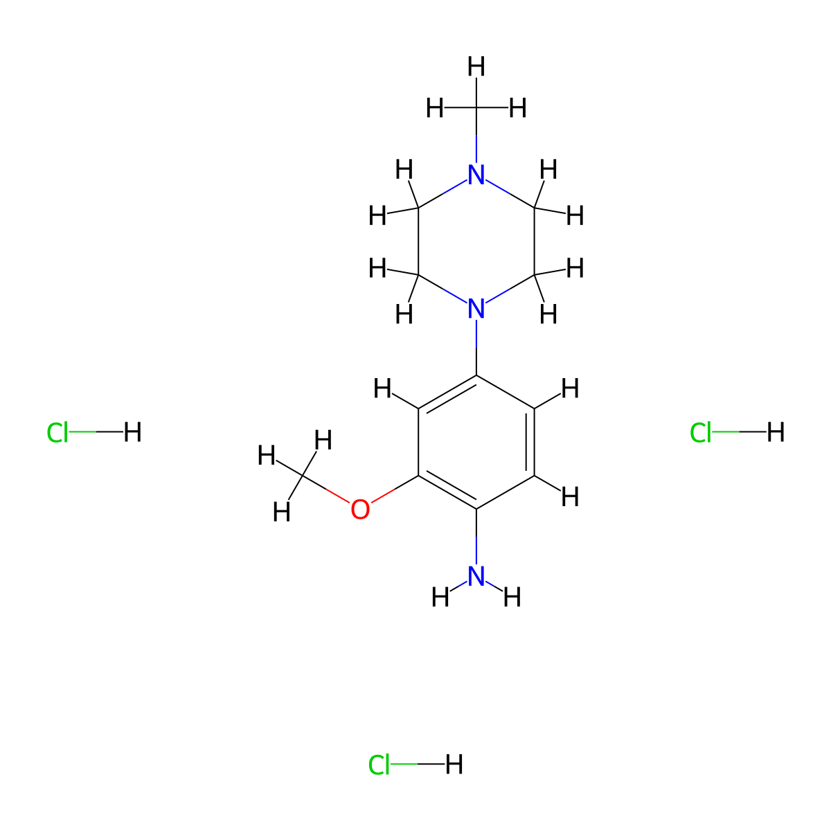 2-Methoxy-4-(4-methylpiperazin-1-yl)aniline trihydrochloride molecular structure, CAS 1381944-82-6