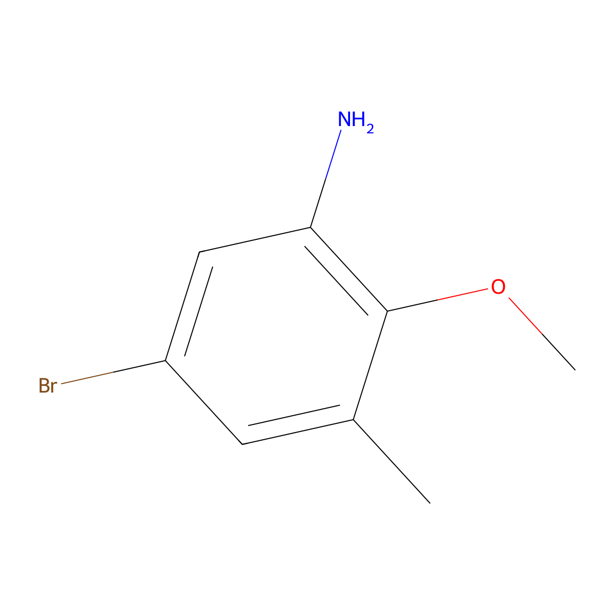 5-Bromo-2-methoxy-3-methylaniline molecular structure, CAS 1381944-84-8