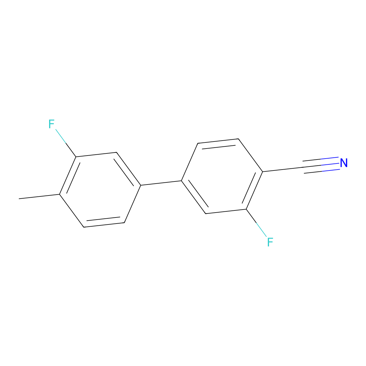 4-Cyano-3,3'-difluoro-4'-methylbiphenyl molecular structure, CAS 1381944-86-0