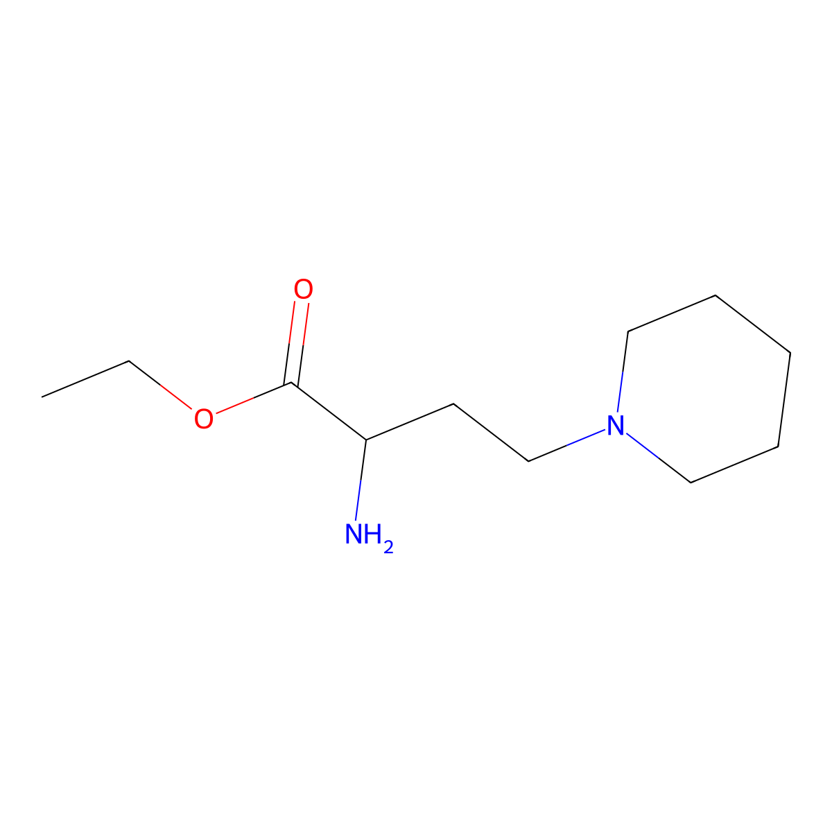 Ethyl 2-amino-4-(piperidin-1-YL)butanoate molecular structure, CAS 1381946-80-0