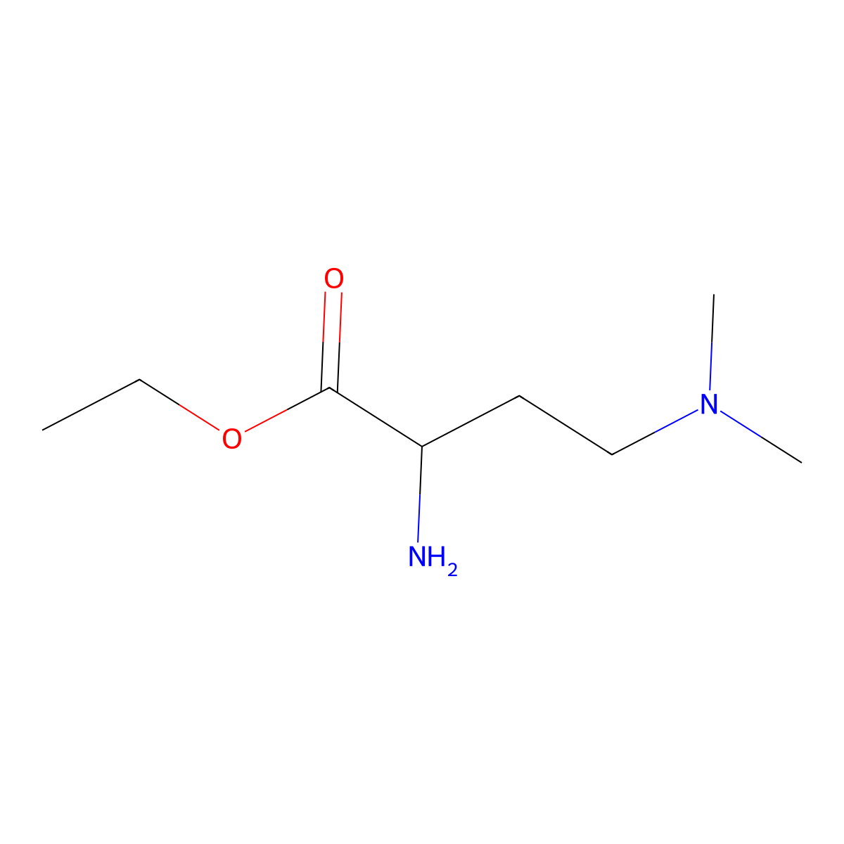 Ethyl 2-amino-4-(dimethylamino)butanoate molecular structure, CAS 1381946-83-3