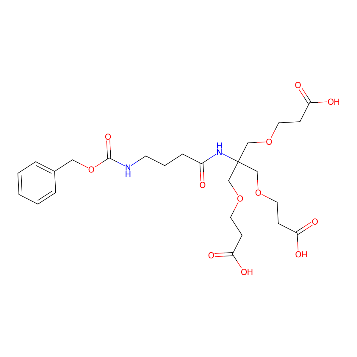 10,10-Bis((2-carboxyethoxy)methyl)-3,8-dioxo-1-phenyl-2,12-dioxa-4,9-diazapentadecan-15-oic acid molecular structure, CAS 1381947-10-9