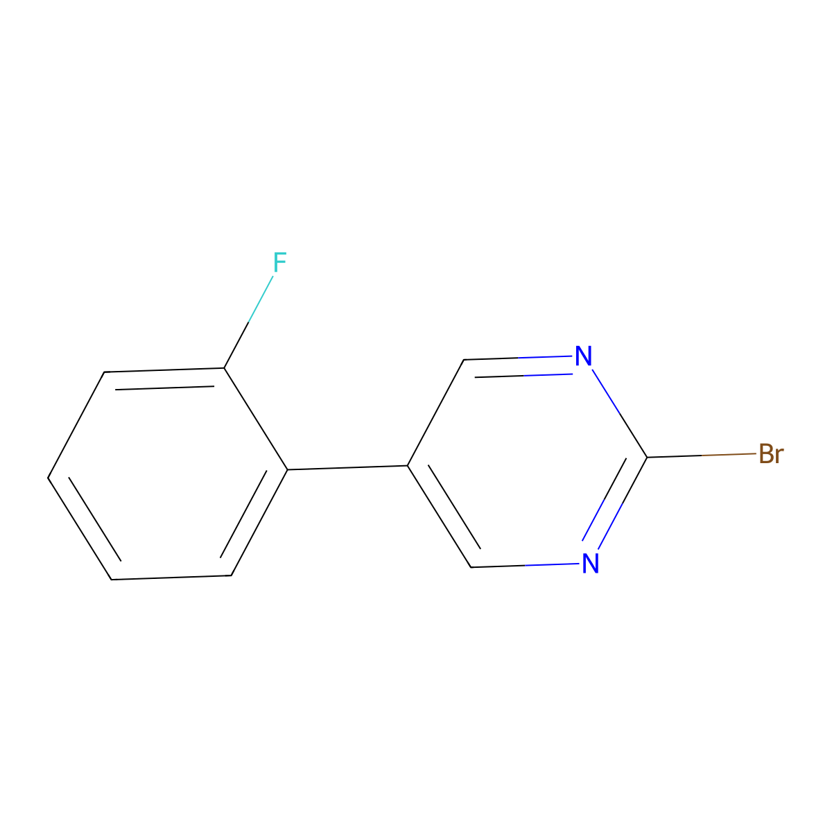 2-Bromo-5-(2-fluorophenyl)pyrimidine molecular structure, CAS 1381947-60-9