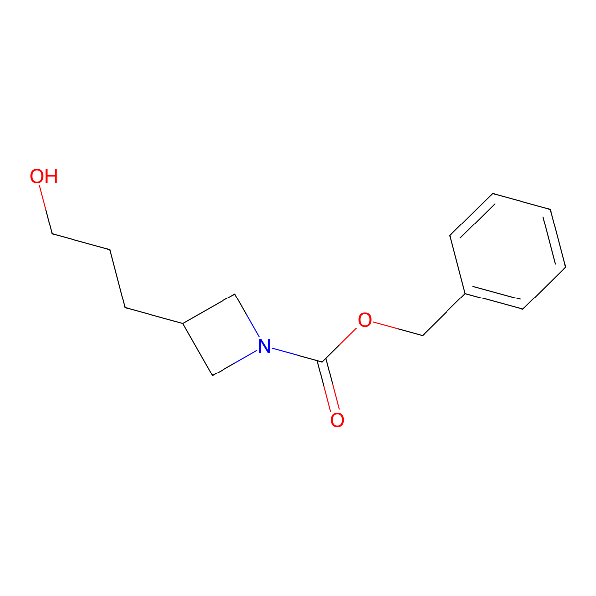 Benzyl 3-(3-hydroxypropyl)azetidine-1-carboxylate molecular structure, CAS 1381947-67-6