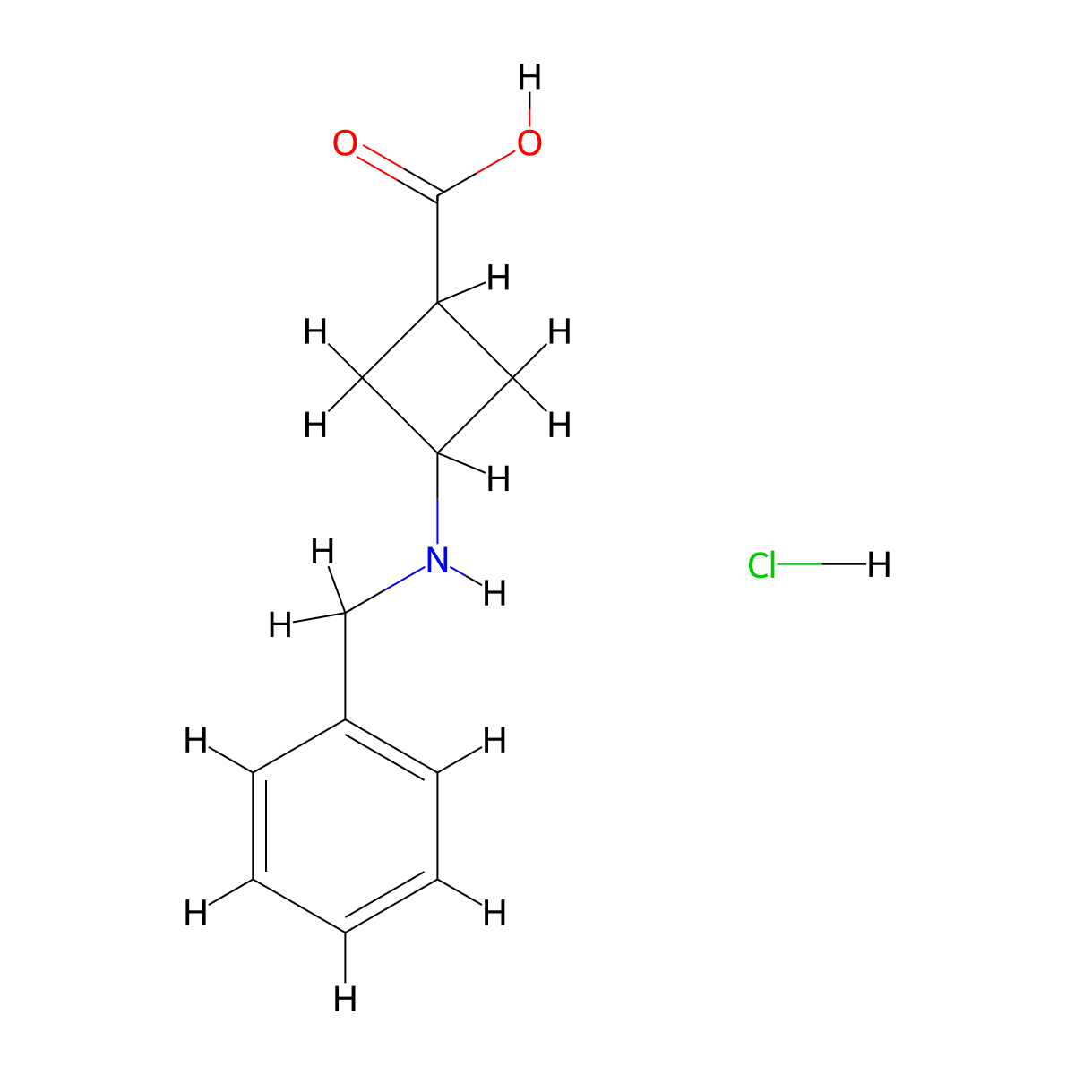 3-(Benzylamino)cyclobutanecarboxylic acid hydrochloride molecular structure, CAS 1381948-14-6