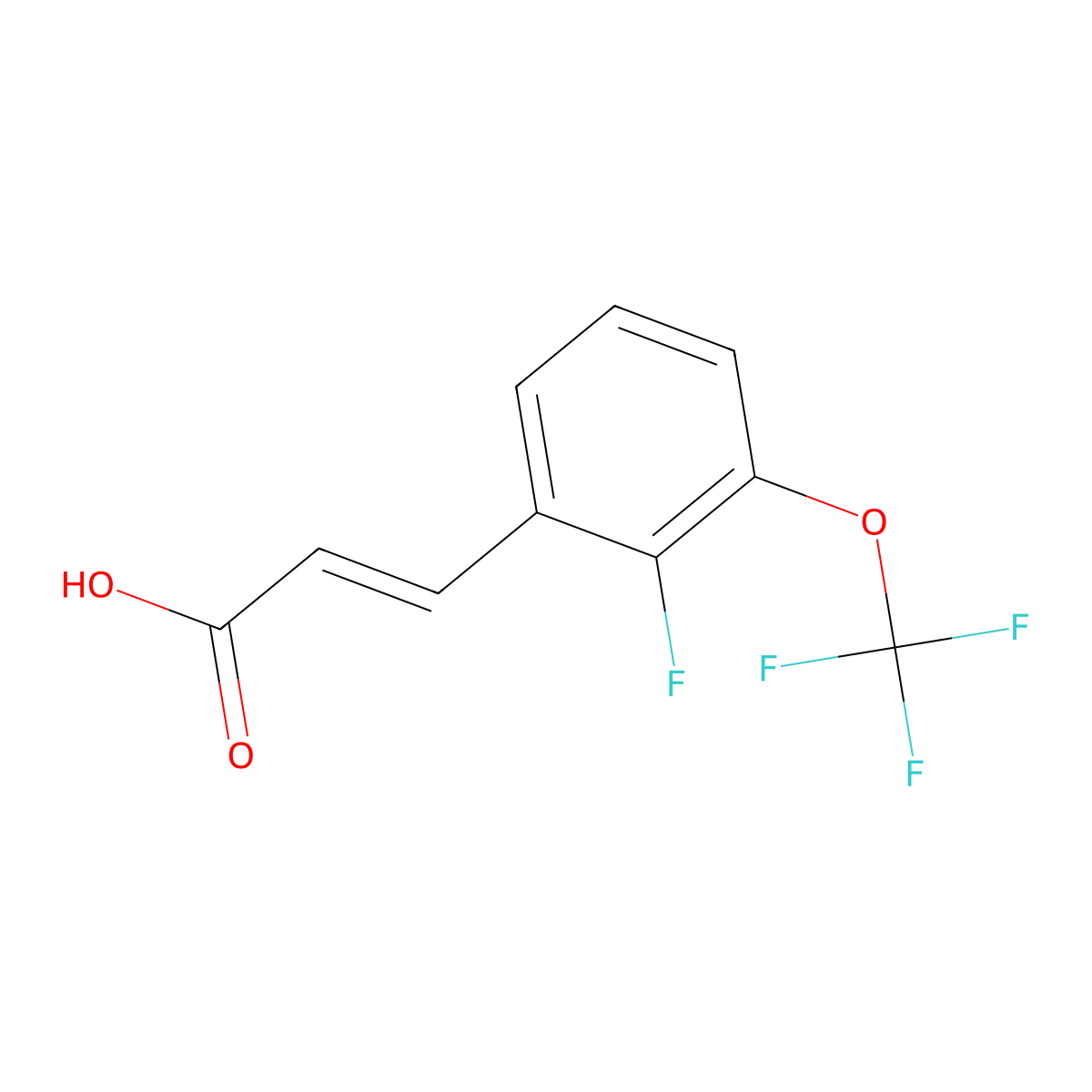 2-Fluoro-3-(trifluoromethoxy)cinnamic acid molecular structure, CAS 1381952-85-7