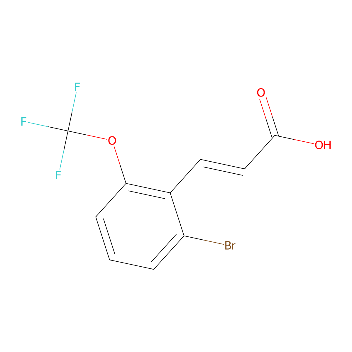 2-Bromo-6-(trifluoromethoxy)cinnamic acid molecular structure, CAS 1381952-87-9