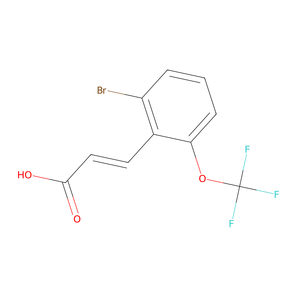 2-Bromo-6-(trifluoromethoxy)cinnamic acid molecular structure, CAS 1381952-87-9