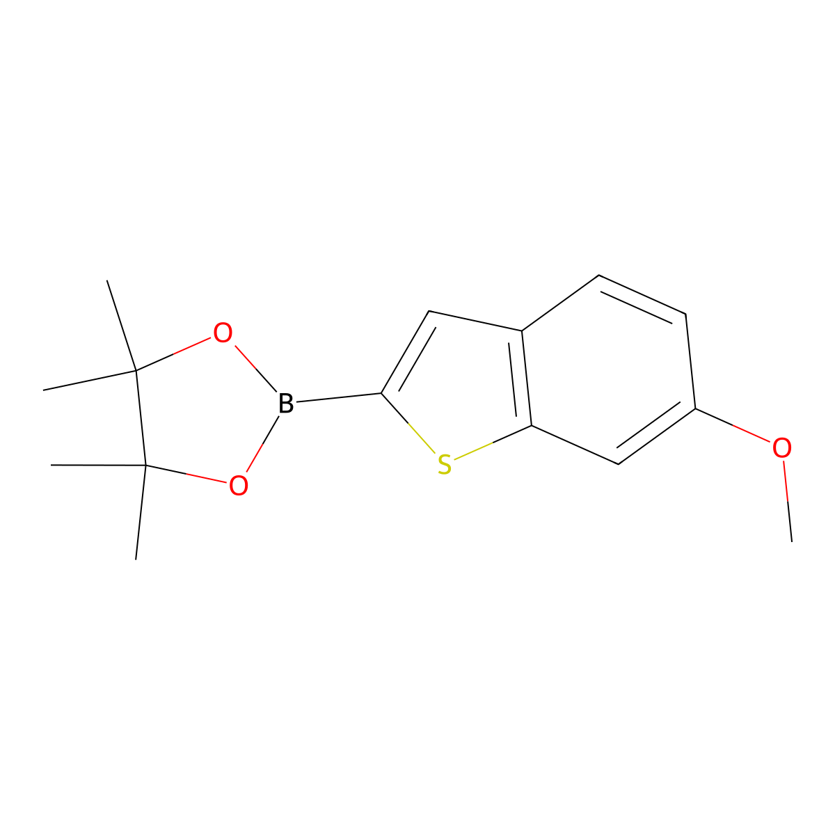 2-(6-Methoxy-1-benzothiophen-2-yl)-4,4,5,5-tetramethyl-1,3,2-dioxaborolane molecular structure, CAS 1381956-46-2