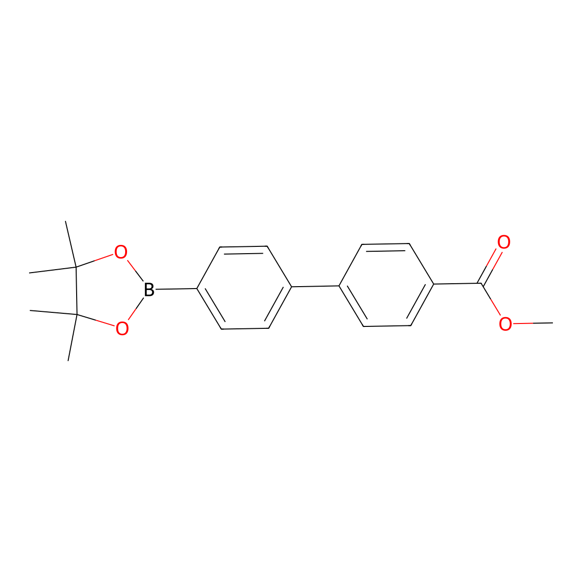 Methyl 4'-(4,4,5,5-tetramethyl-1,3,2-dioxaborolan-2-yl)-[1,1'-biphenyl]-4-carboxylate molecular structure, CAS 1381957-27-2