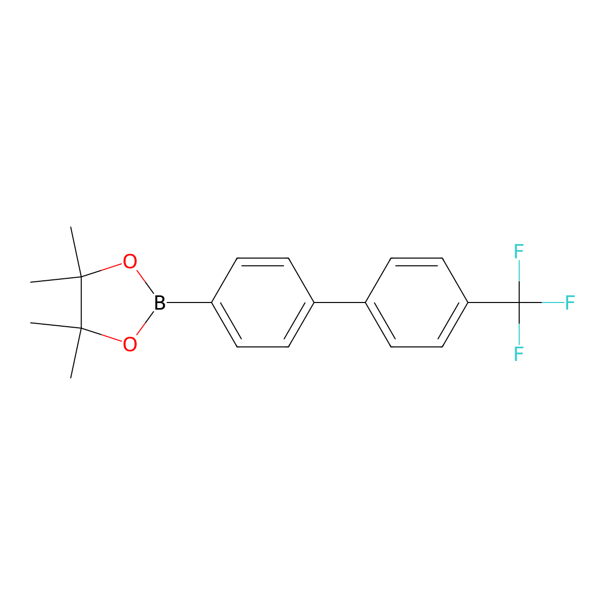 4,4,5,5-Tetramethyl-2-(4'-(trifluoromethyl)-[1,1'-biphenyl]-4-yl)-1,3,2-dioxaborolane molecular structure, CAS 1381958-89-9