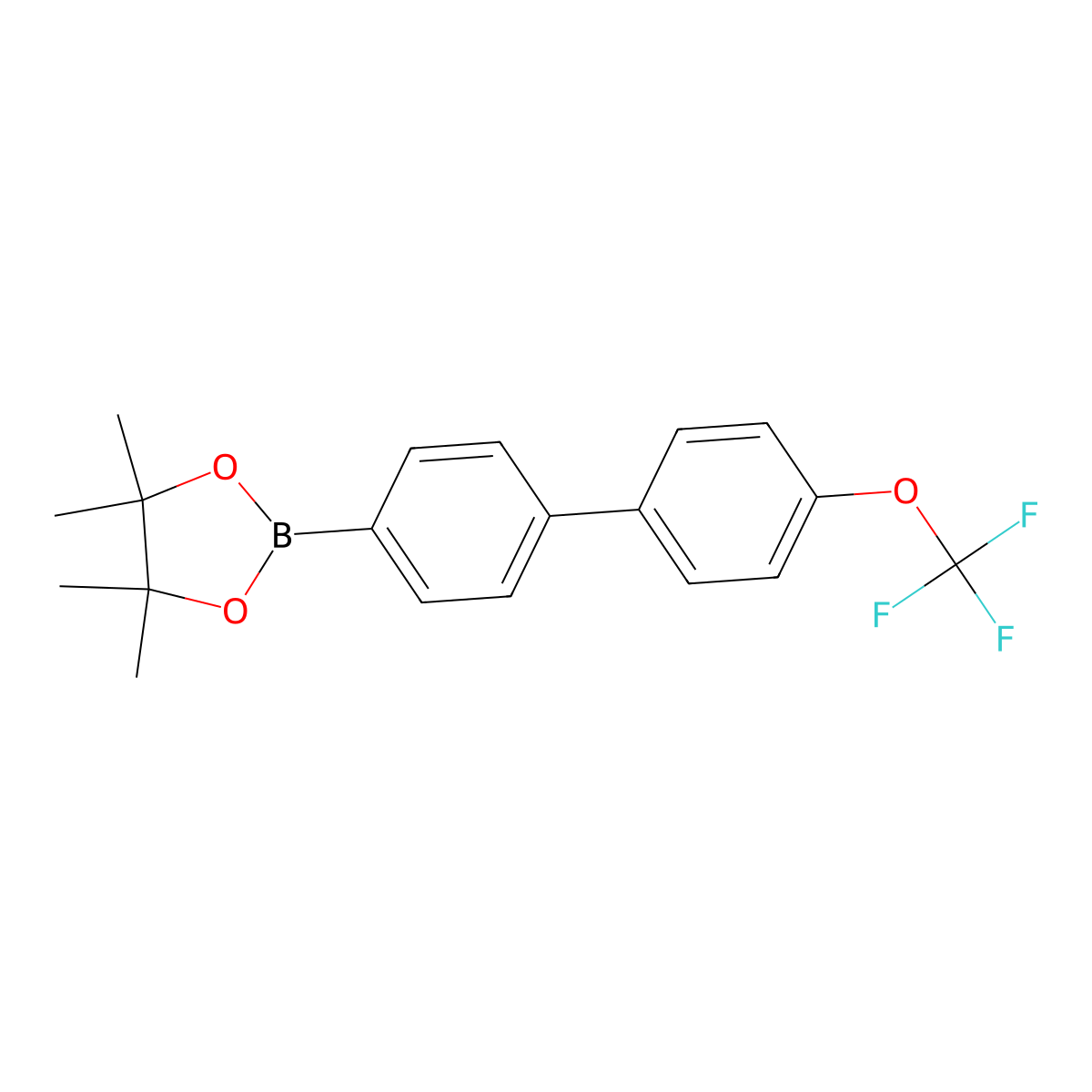 4,4,5,5-Tetramethyl-2-(4'-(trifluoromethoxy)-[1,1'-biphenyl]-4-yl)-1,3,2-dioxaborolane molecular structure, CAS 1381960-33-3