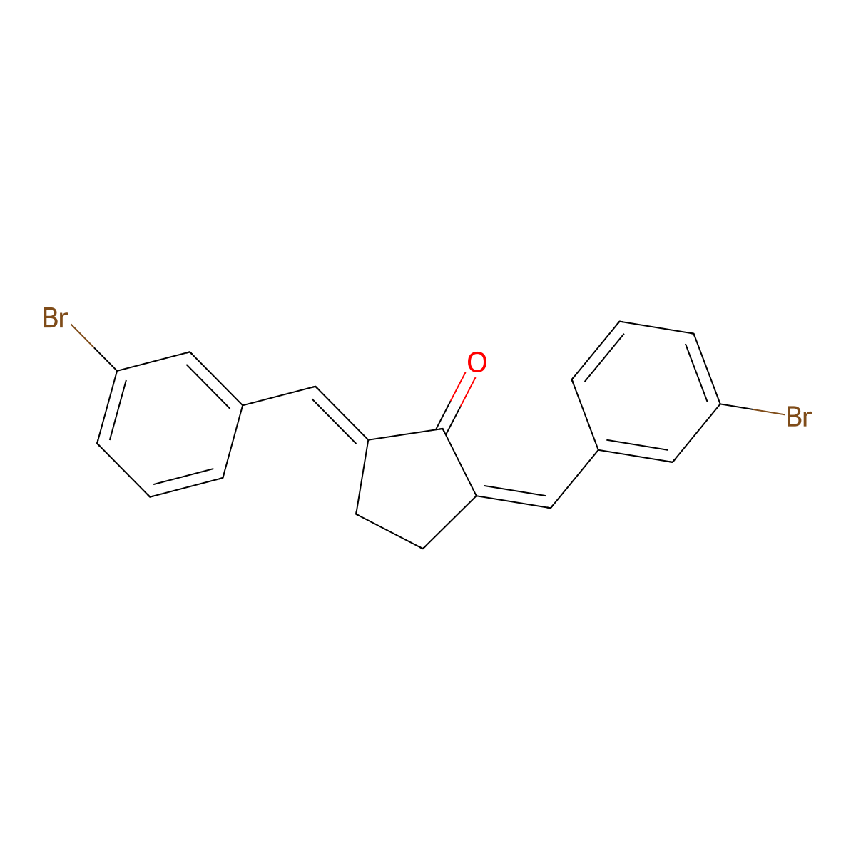 Cyclopentanone, 2,5-bis[(3-bromophenyl)methylene]- molecular structure, CAS 138197-90-7