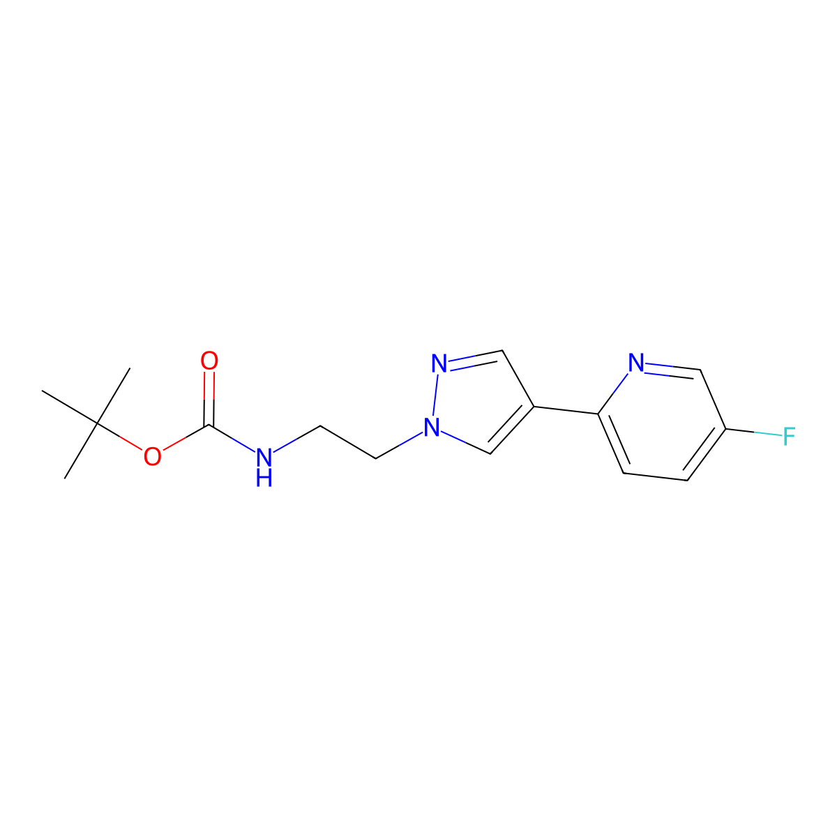Tert-butyl (2-(4-(5-fluoropyridin-2-yl)-1H-pyrazol-1-yl)ethyl)carbamate molecular structure, CAS 1381971-94-3