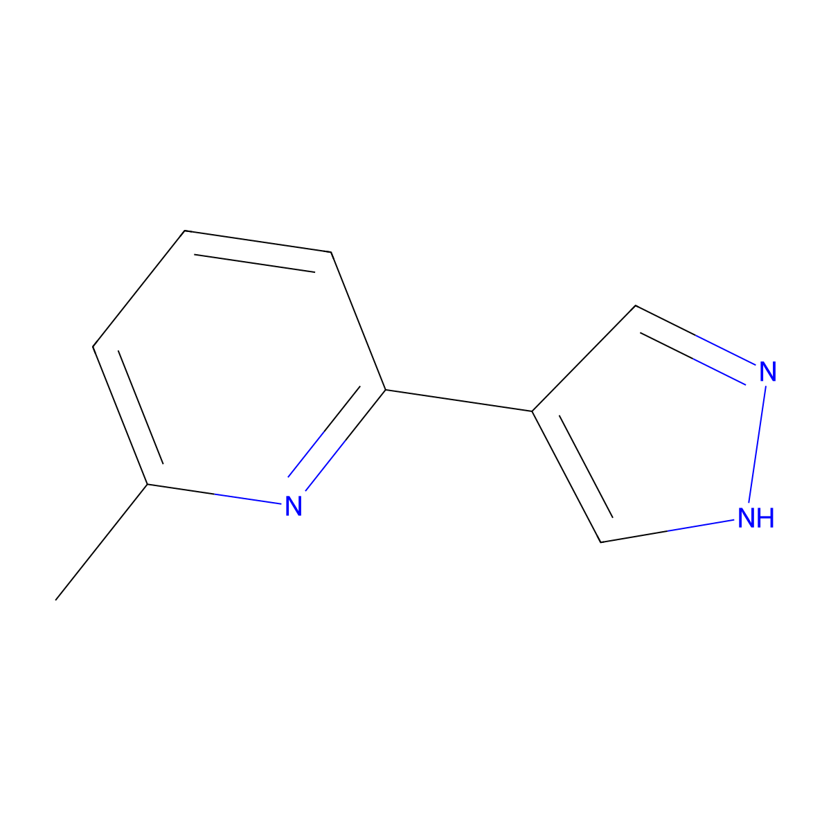 2-methyl-6-(1H-pyrazol-4-yl)pyridine molecular structure, CAS 1381972-77-5