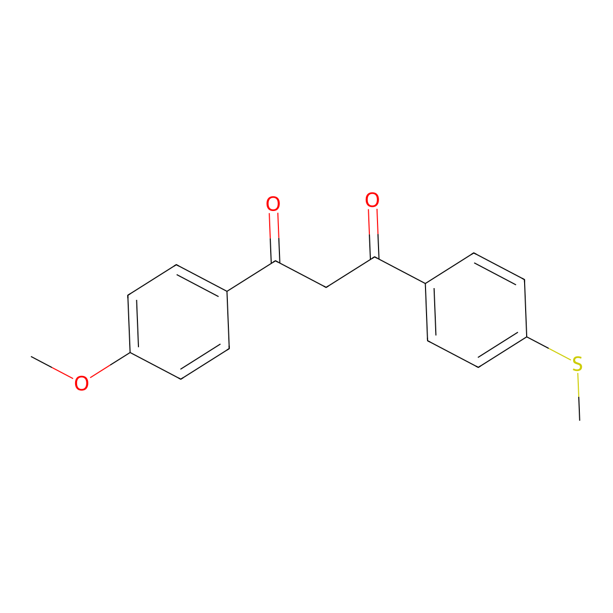 1,3-Propanedione, 1-(4-methoxyphenyl)-3-[4-(methylthio)phenyl]- molecular structure, CAS 138198-03-5